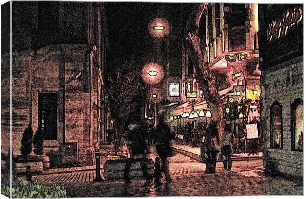 Night Out In Istanbul  Canvas Print by sylvia scotting