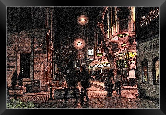 Night Out In Istanbul  Framed Print by sylvia scotting