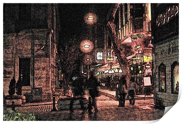 Night Out In Istanbul  Print by sylvia scotting