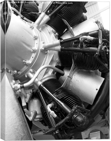 Air Cooled Radial Aircraft Engine Canvas Print by Bill Simpson