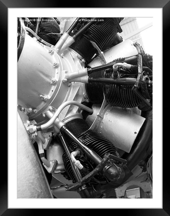Air Cooled Radial Aircraft Engine Framed Mounted Print by Bill Simpson