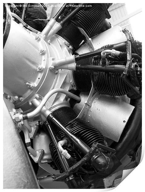 Air Cooled Radial Aircraft Engine Print by Bill Simpson