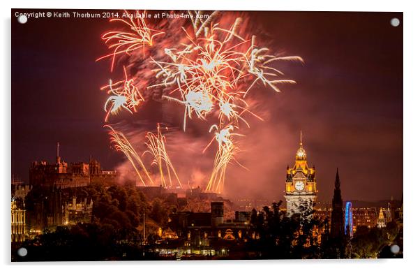 Edinburgh Festival Fireworks Acrylic by Keith Thorburn EFIAP/b