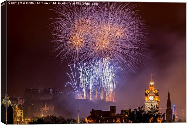 Edinburgh Festival Fireworks Canvas Print by Keith Thorburn EFIAP/b