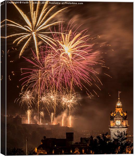 Edinburgh Festival Fireworks Canvas Print by Keith Thorburn EFIAP/b