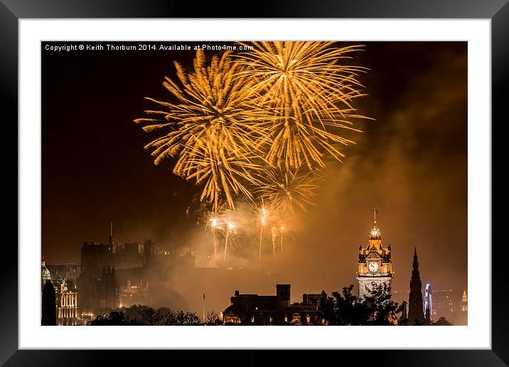 Edinburgh Festival Fireworks Framed Mounted Print by Keith Thorburn EFIAP/b