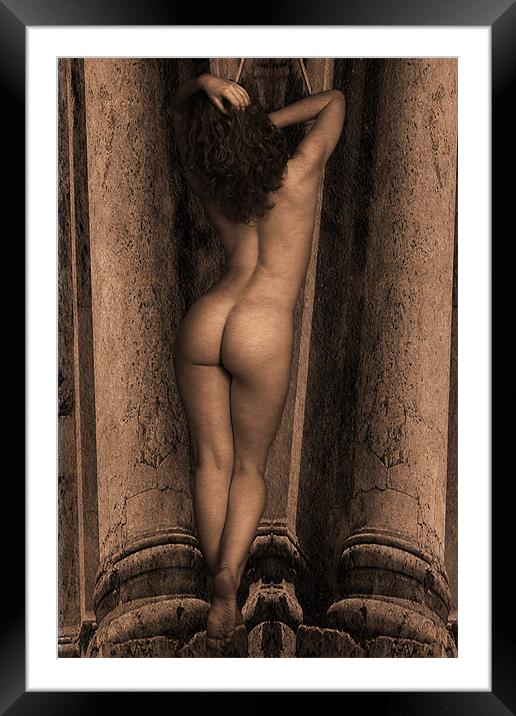 Girl on Column Framed Mounted Print by Dennis Kilby