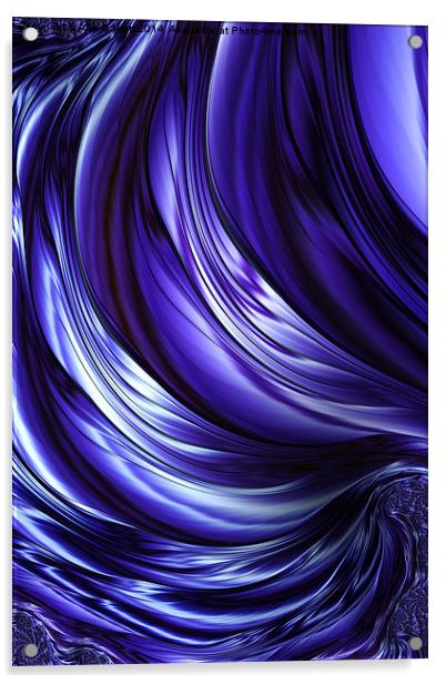 Blue Satin Fractal Acrylic by Ann Garrett