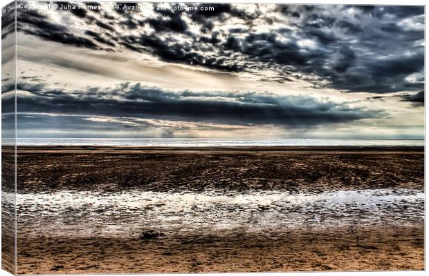  Atlantic Clouds over Blackpool Beach Canvas Print by Juha Remes