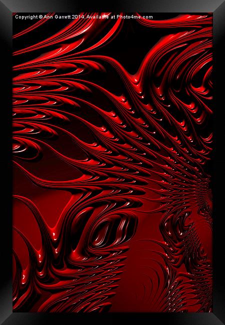 Crimson Tribal Fractal Framed Print by Ann Garrett