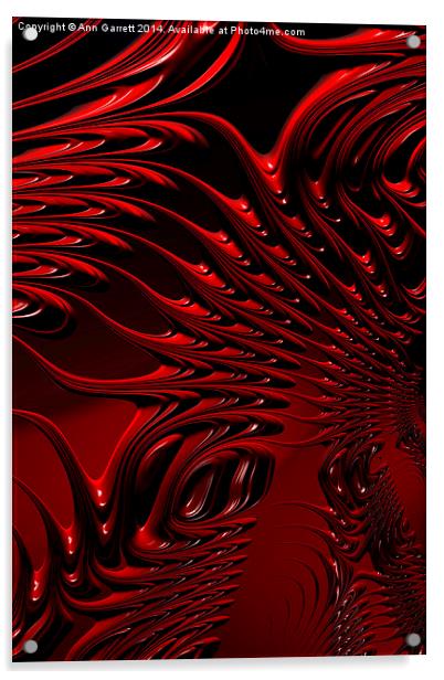 Crimson Tribal Fractal Acrylic by Ann Garrett