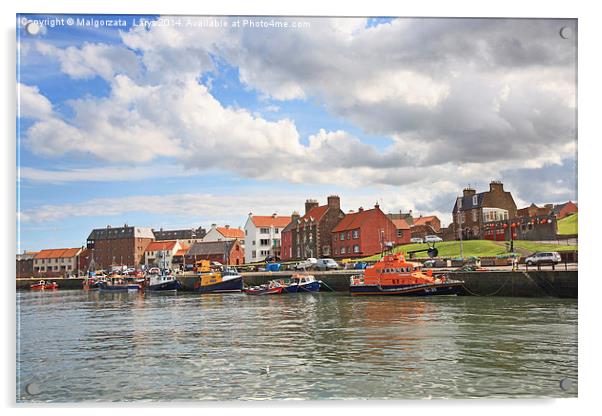 Old Harbour in Dunbar, Scotland Acrylic by Malgorzata Larys
