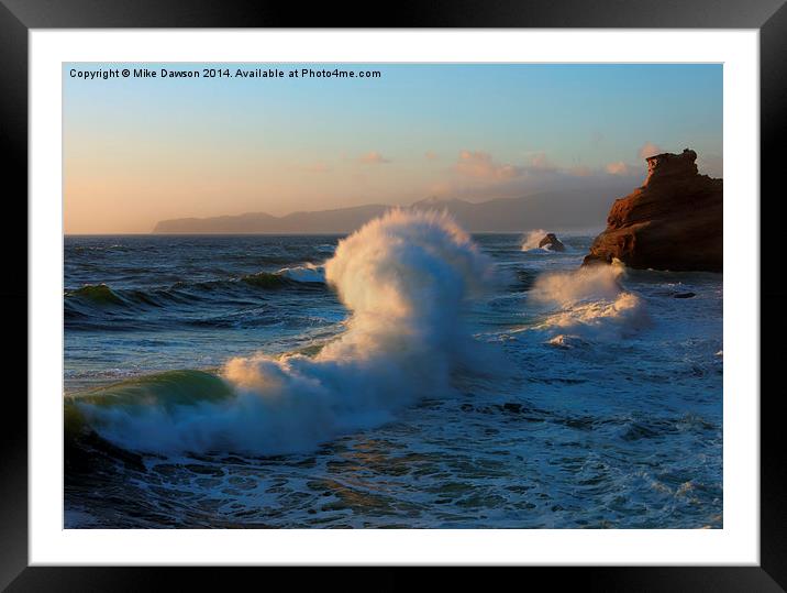 Waves Collide Framed Mounted Print by Mike Dawson