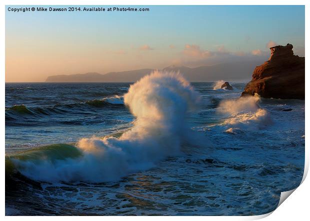 Waves Collide Print by Mike Dawson