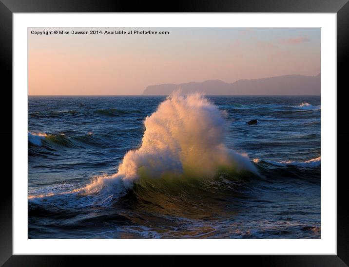 Wave Collision Framed Mounted Print by Mike Dawson