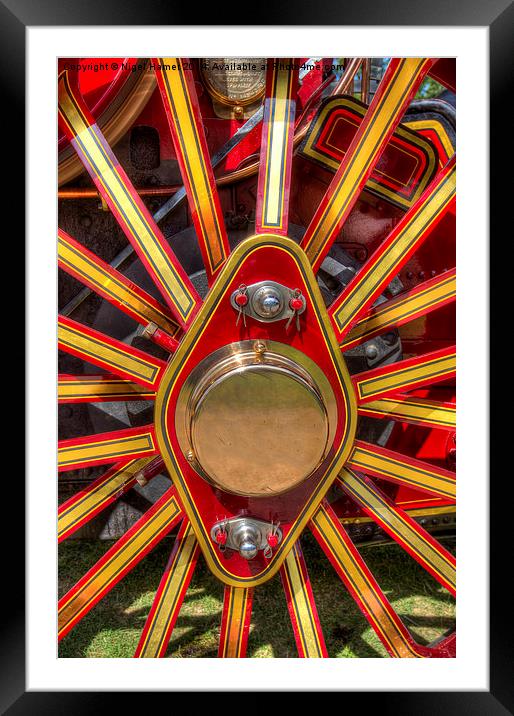 Traction Engine Wheel Detail Framed Mounted Print by Wight Landscapes