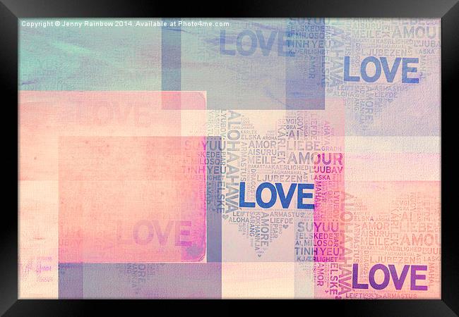  Love. Vintage. Pastel  Framed Print by Jenny Rainbow