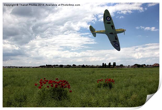  Low level Spitfire Print by Thanet Photos