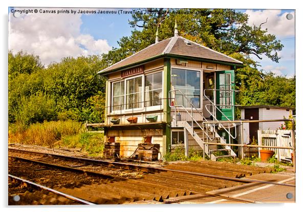 Fiskerton signal Box  Acrylic by Jack Jacovou Travellingjour