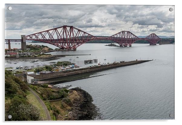 Forth Rail Bridge from North Queensferry Acrylic by Gary Eason