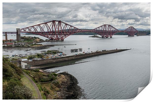 Forth Rail Bridge from North Queensferry Print by Gary Eason
