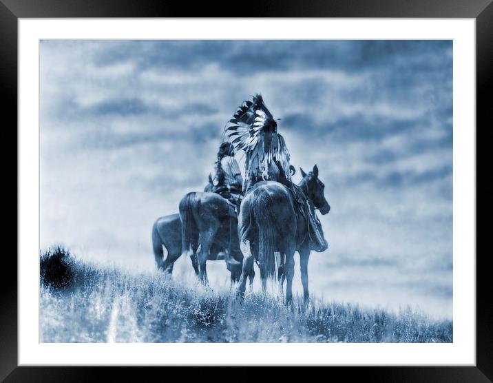 Cheyenne Warriors Framed Mounted Print by paul willats