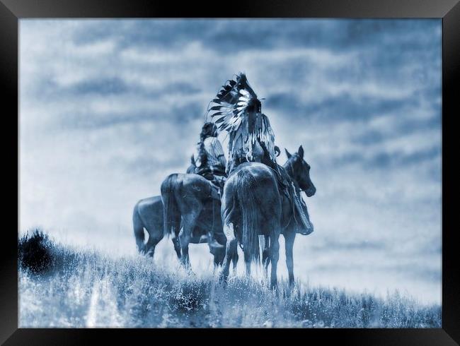Cheyenne Warriors Framed Print by paul willats