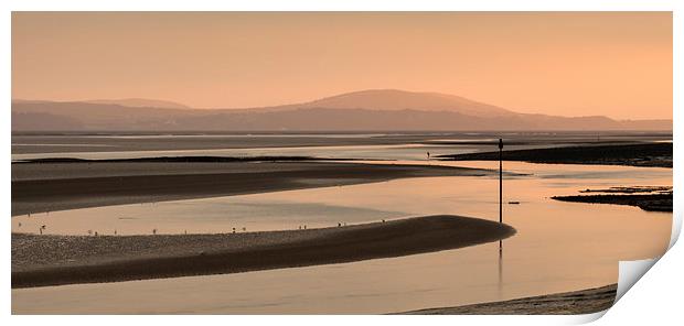  Loughor estuary at dusk Print by Leighton Collins