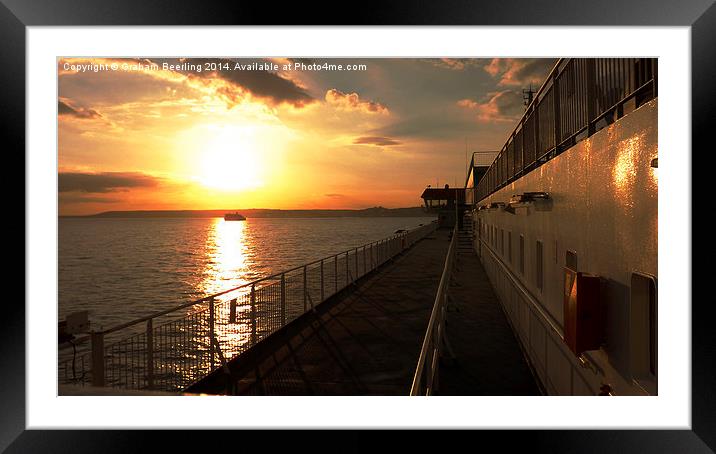 Sunset at Sea Framed Mounted Print by Graham Beerling