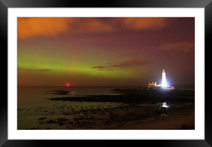  St Marys, Northern Lights. Framed Mounted Print by Toon Photography