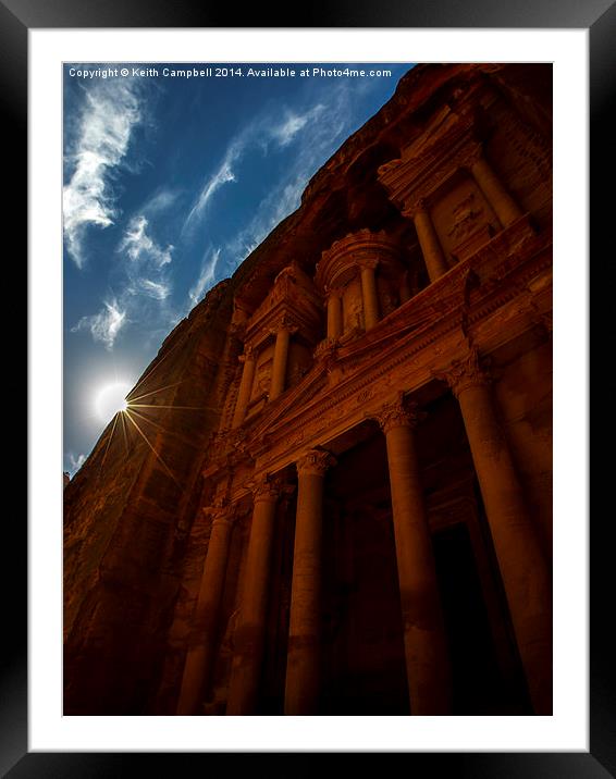  Petra Treasury Framed Mounted Print by Keith Campbell