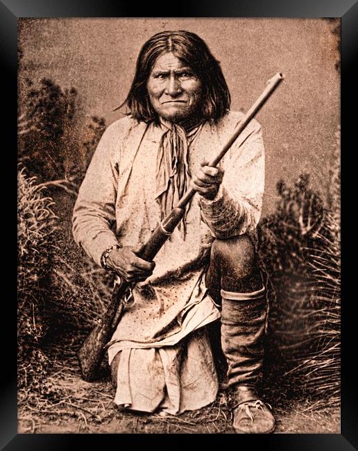 Apache Geronimo Framed Print by paul willats