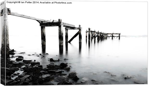  Old Pier at Aberdour, Fife, Scotland Canvas Print by Ian Potter