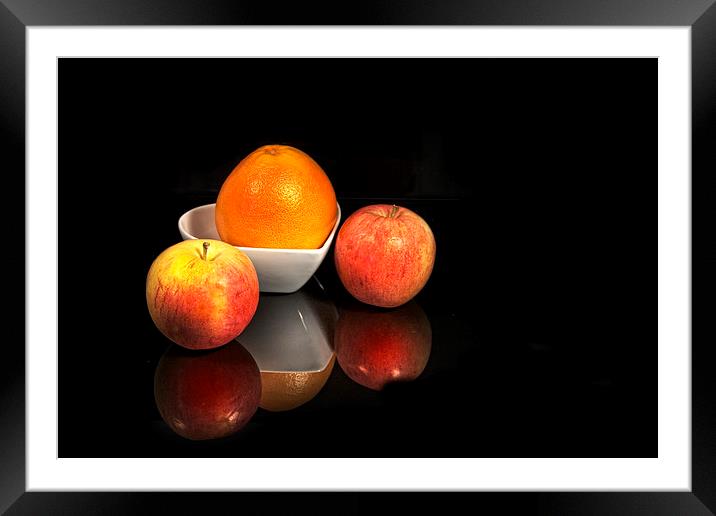  Apples and grapefruit still life Framed Mounted Print by Eddie John