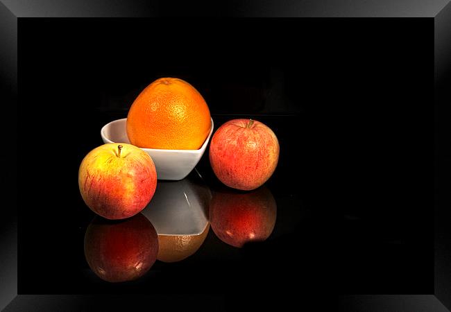  Apples and grapefruit still life Framed Print by Eddie John