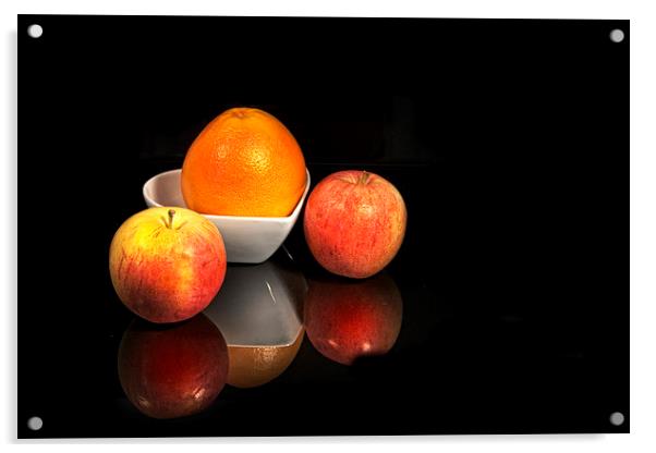  Apples and grapefruit still life Acrylic by Eddie John