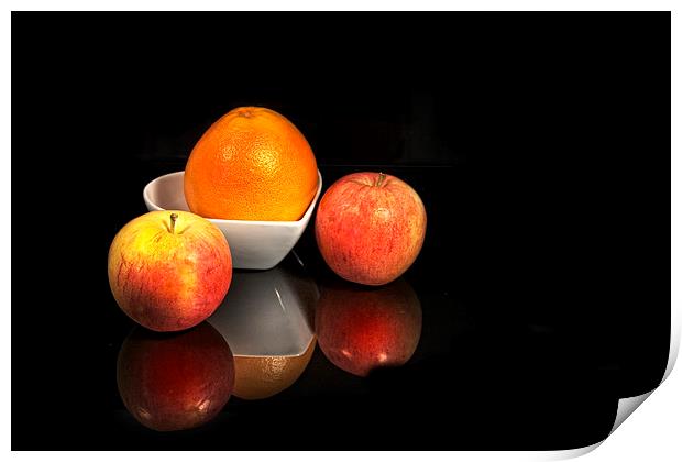  Apples and grapefruit still life Print by Eddie John