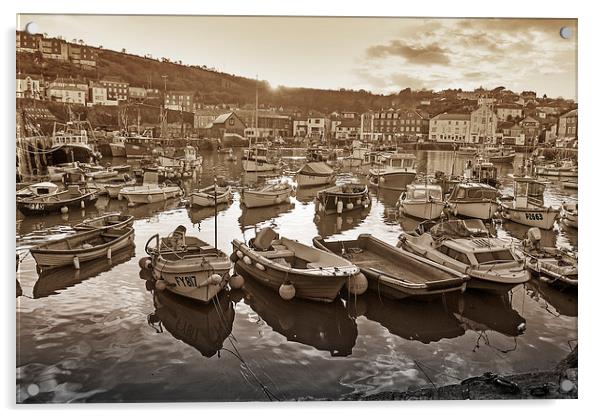  Mevagissey Harbour in Cornwall. Acrylic by Pixel Memoirs