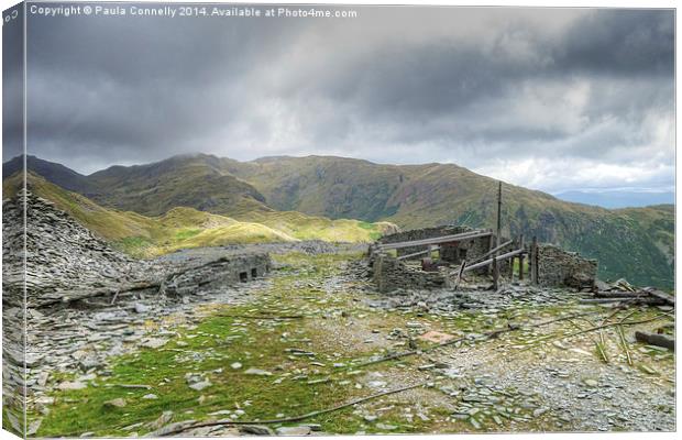  Abandoned mine on the Old Man of Coniston Canvas Print by Paula Connelly