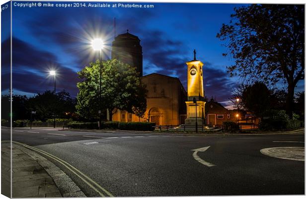 twilight comes to st Bridget's church Isleworth Canvas Print by mike cooper