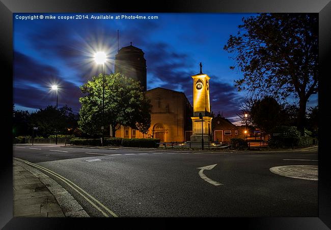 twilight comes to st Bridget's church Isleworth Framed Print by mike cooper