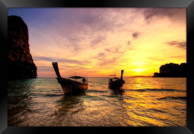  Railay Sunset Framed Print by Toon Photography
