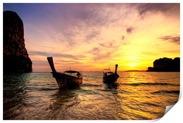  Railay Sunset Print by Toon Photography
