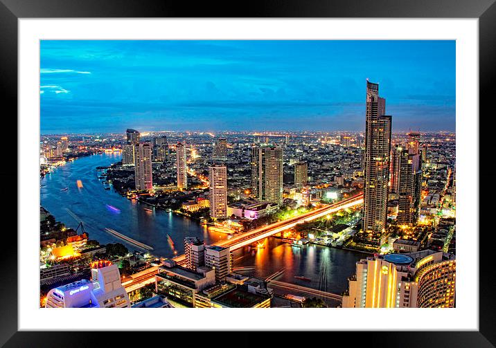 Bangkok at Night Framed Mounted Print by Toon Photography