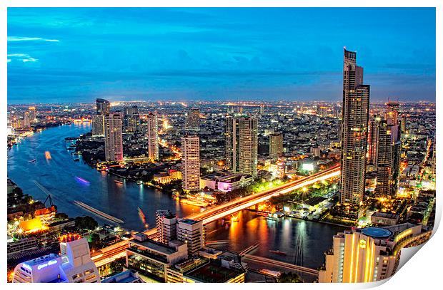 Bangkok at Night Print by Toon Photography