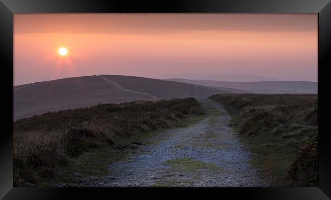  Sunset at Cefn Bryn, Gower Framed Print by Leighton Collins