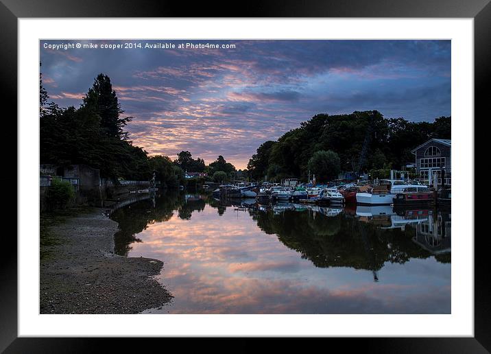  sunrise reflection on the thames Framed Mounted Print by mike cooper