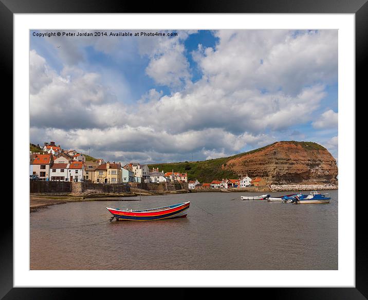  Staithes Harbour Framed Mounted Print by Peter Jordan