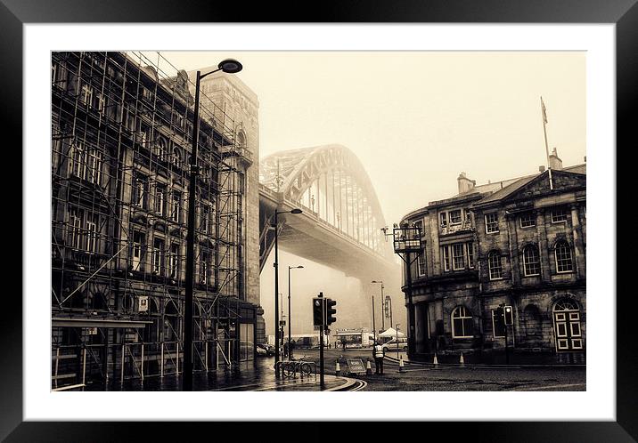  Sepia Fog on the Tyne Framed Mounted Print by Toon Photography
