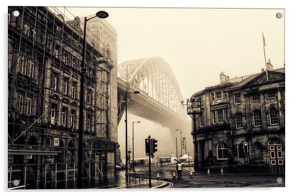 Sepia Fog on the Tyne Acrylic by Toon Photography